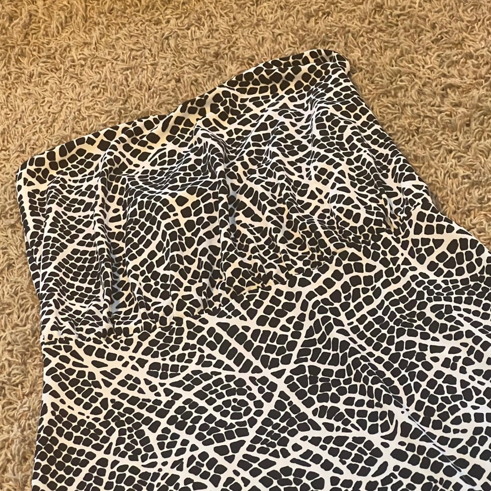 Susana Monaco Strapless Maxi Dress Black White Mosaic Print Size M Tube Dress
